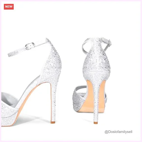 Women's Stiletto Heels Platform Ankle Strap Square Toe Sandals
